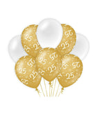 25 jaar Ballonnen - goud en wit