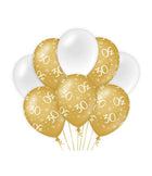 30 jaar Ballonnen - goud en wit