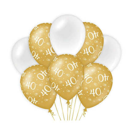 40 jaar Ballonnen - goud en wit
