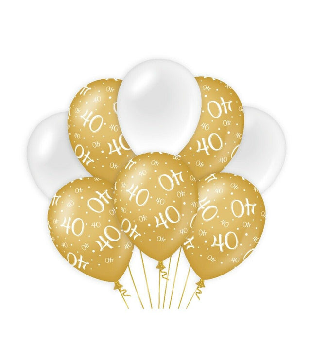 40 jaar Ballonnen - goud en wit