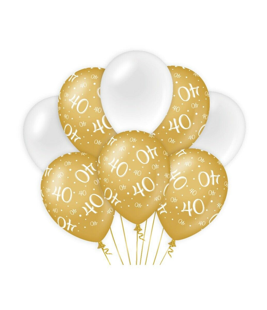 40 jaar Ballonnen - goud en wit