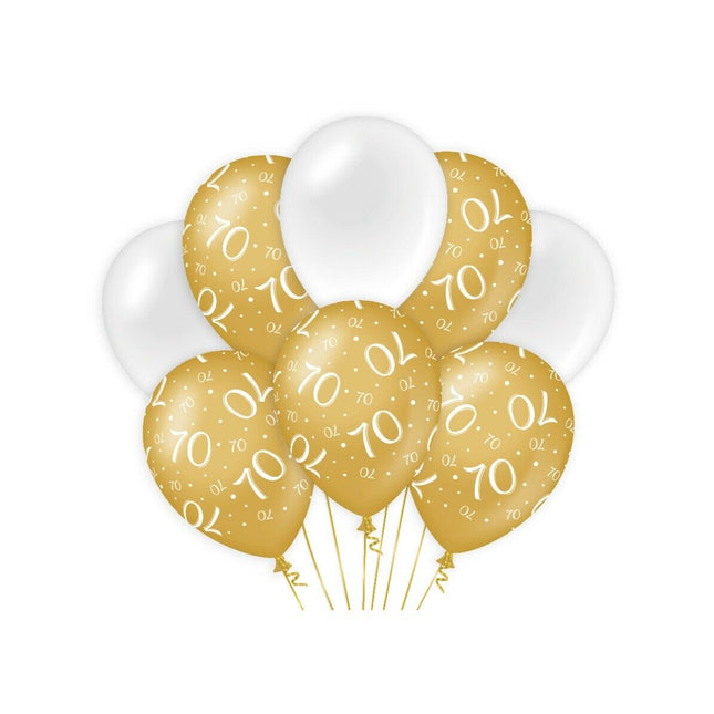 70 jaar Ballonnen - goud en wit
