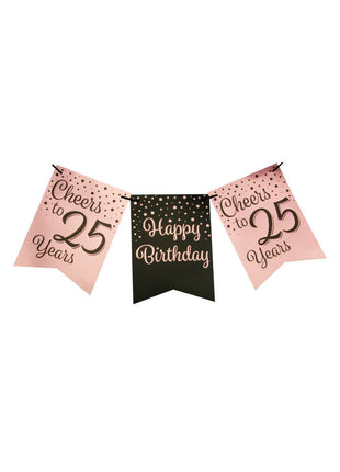 25 years Bunting - 6 meters - pink and black