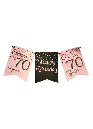 70 years Bunting - 6 meters - pink and black