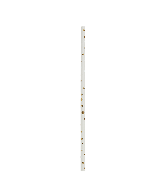 Papieren Rietjes - 8 stuks - goud en wit