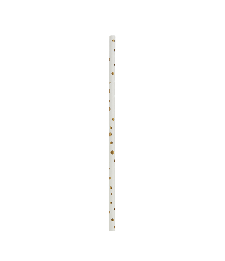 Papieren Rietjes - 8 stuks - goud en wit