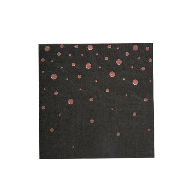 Servetten - 8 stuks - roze en zwart