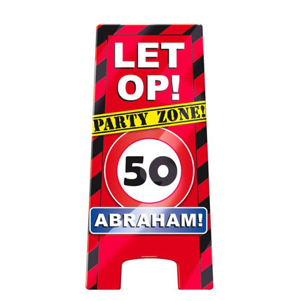 Abraham Stoepbord - 58 x 24 cm - verkeersbord - 50 jaar