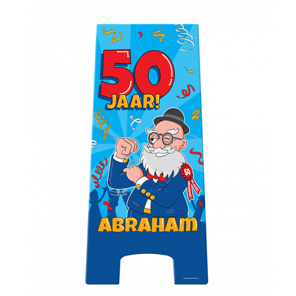 Abraham Stoepbord - 58 x 24 cm - cartoon - 50 jaar