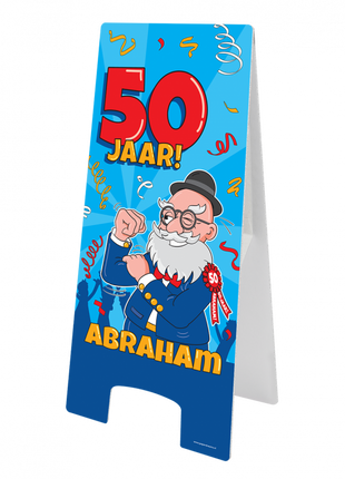 Abraham Stoepbord - 58 x 24 cm - cartoon - 50 jaar