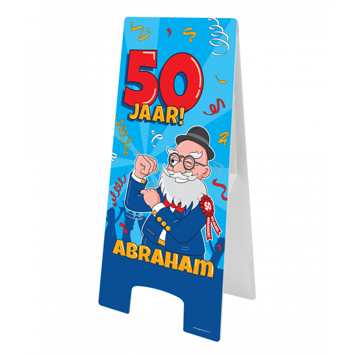 Abraham Stoepbord - 58 x 24 cm - cartoon - 50 jaar