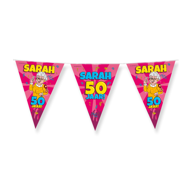 Sarah Vlaggenlijn - 10 meter - 50 jaar - cartoon