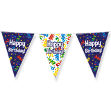 Happy birthday Vlaggenlijn / slinger - 10 meter vlaggetjes