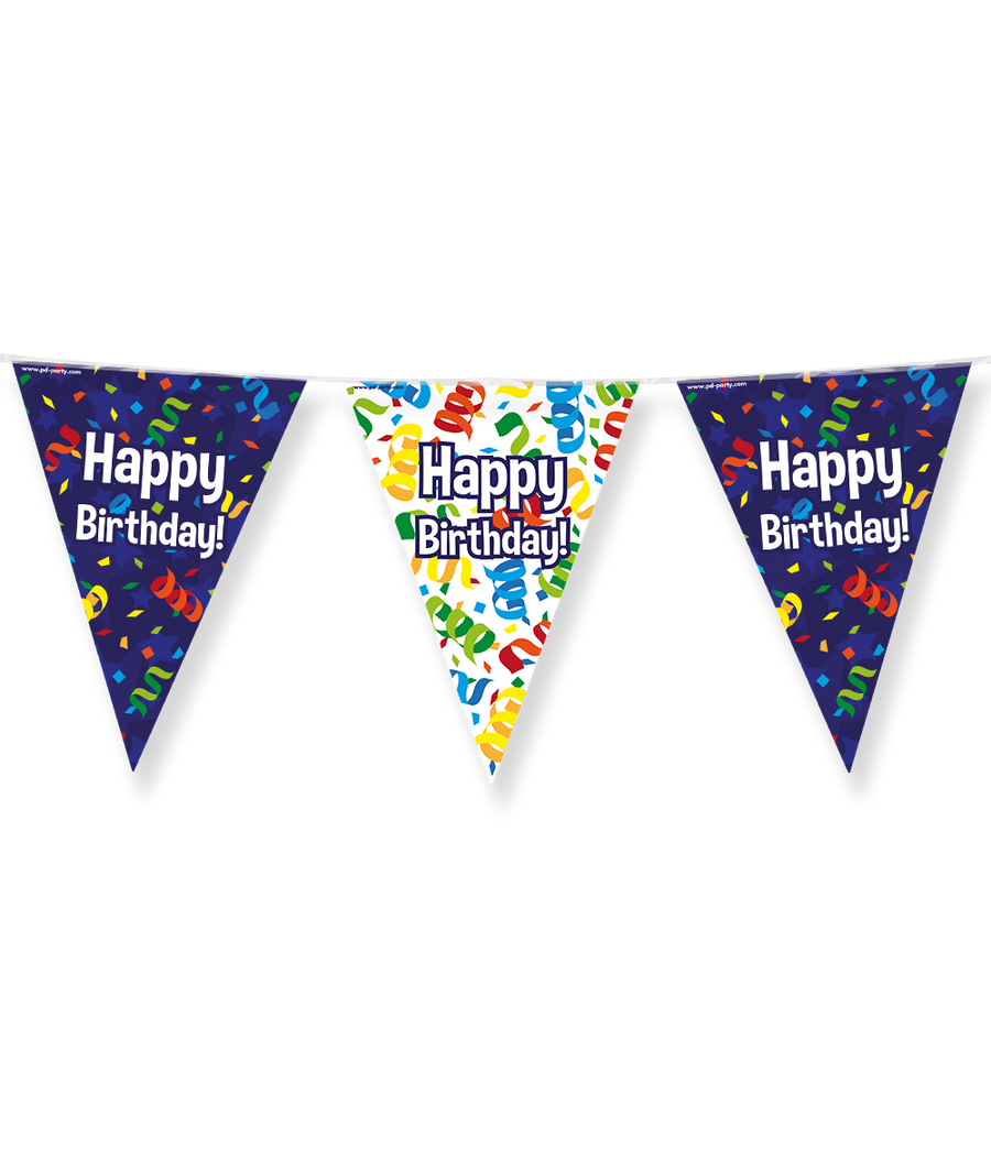 Happy birthday Vlaggenlijn / slinger - 10 meter vlaggetjes