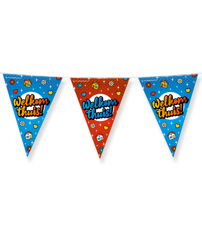 Welkom thuis Vlaggenlijn - 10 meter - cartoon