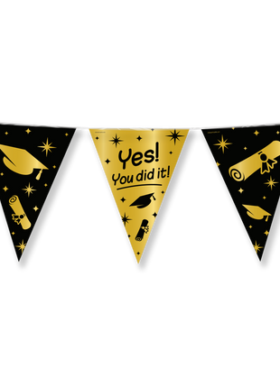 You did it! Bunting - 10 meters - gold and black - Classy