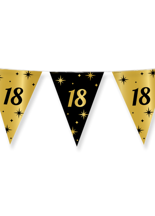 18 Years Bunting - 10 meters - gold and black - Classy