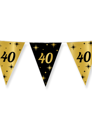 Seit 40 Jahren verheiratet. Bunting – 10 Meter – Gold und Schwarz – Stilvoll