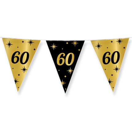 60 jaar Vlaggenlijn - 10 meter - goud en zwart - Classy