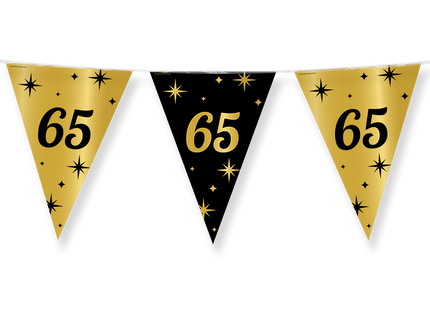 65 jaar Vlaggenlijn - 10 meter - goud en zwart - Classy
