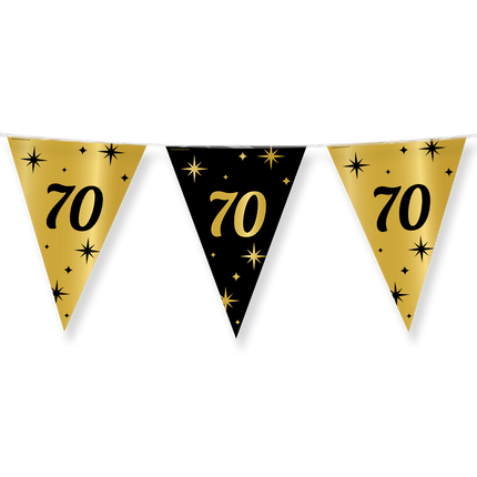70 jaar Vlaggenlijn - 10 meter - goud en zwart - Classy