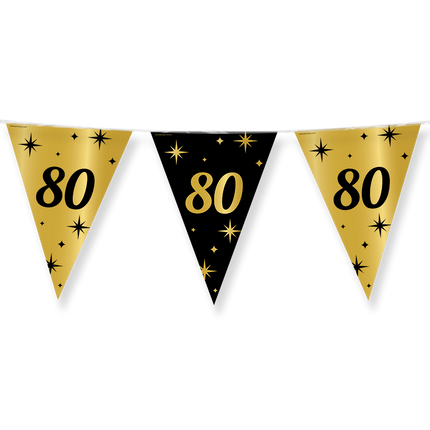 80 jaar Vlaggenlijn - 10 meter - goud en zwart - Classy