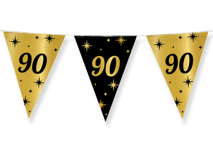 90 jaar Vlaggenlijn - 10 meter - goud en zwart - Classy