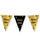 Party time! Vlaggenlijn - 10 meter - goud en zwart - Classy