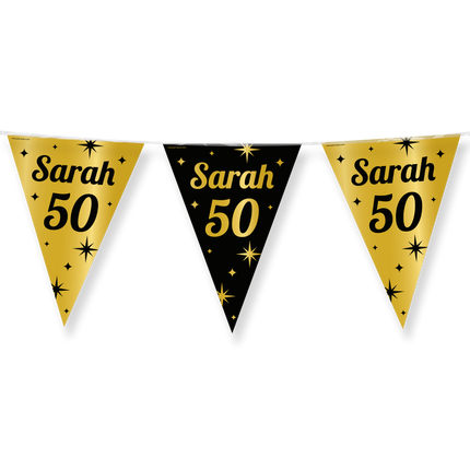 Sarah Vlaggenlijn - 10 meter - goud en zwart - 50 jaar - Classy