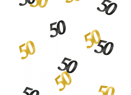50 jaar Tafelconfetti - goud en zwart - Classy