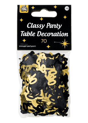 70 Years Table Confetti - Gold and Black - Classy