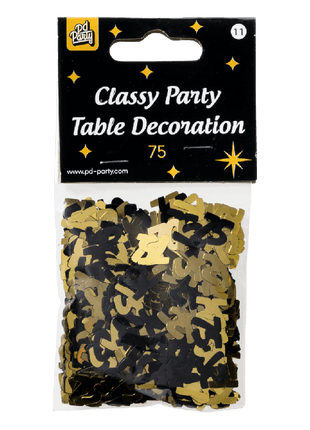 75 Years Table Confetti - Gold and Black - Classy