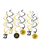 21 jaar Swirl slingers - 6 stuks - goud en zwart - Classy