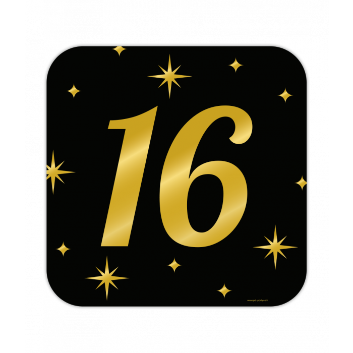 16 jaar Huldeschild - 50 x 50 cm - Classy