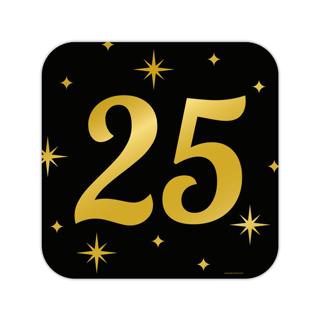 25 jaar getrouwd Huldeschild - 50 x 50 cm - Classy