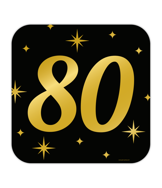 80 jaar Huldeschild - 50 x 50 cm - Classy