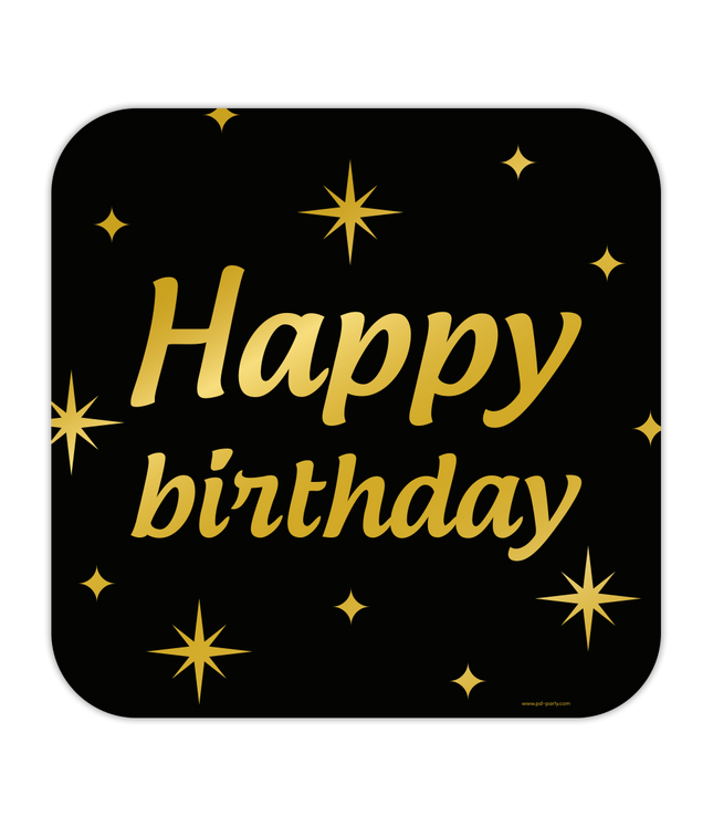 Happy birthday Huldeschild - 50 x 50 cm - Classy