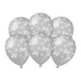 25 jaar getrouwd Ballonnen - 6 stuks - 30 cm
