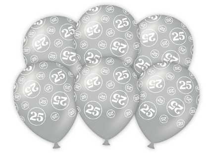 25 jaar getrouwd Ballonnen - 6 stuks - 30 cm