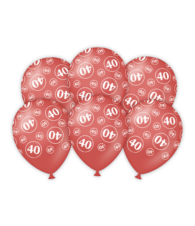 40 jaar getrouwd Ballonnen - 6 stuks - 30 cm