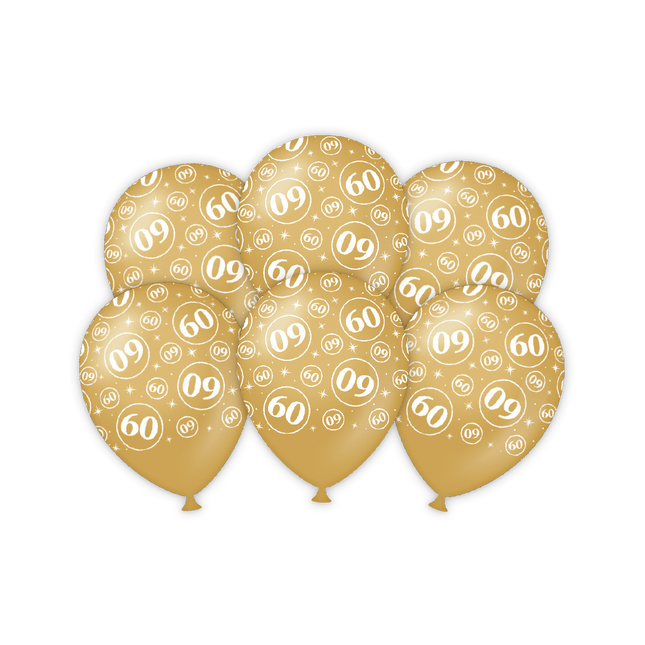 60 jaar getrouwd Ballonnen - 6 stuks - 30 cm