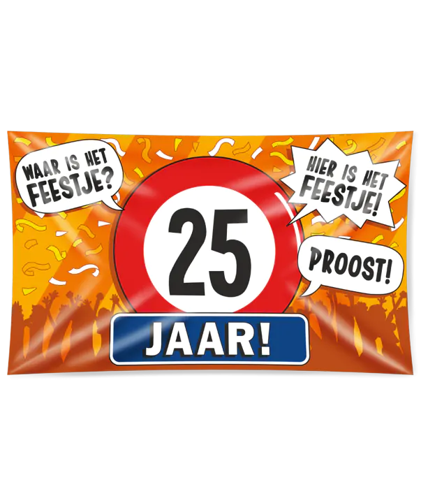 25 jaar Gevelvlag XXL - 90 x 150 cm