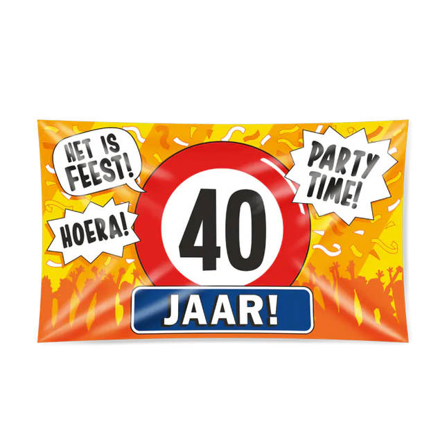 40 jaar Gevelvlag XXL - 90 x 150 cm