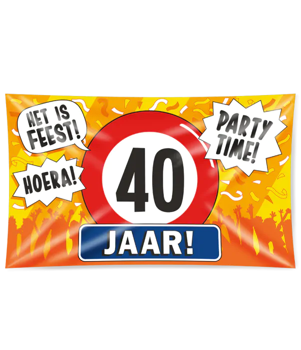 40 jaar Gevelvlag XXL - 90 x 150 cm