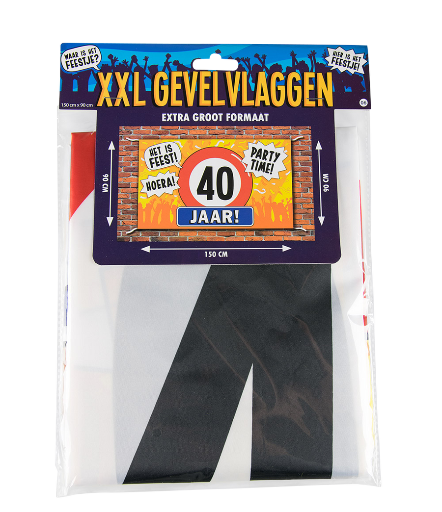 40 jaar Gevelvlag XXL - 90 x 150 cm