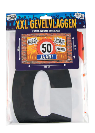 50 Jahre Fassadenfahne XXL - 90 x 150 cm