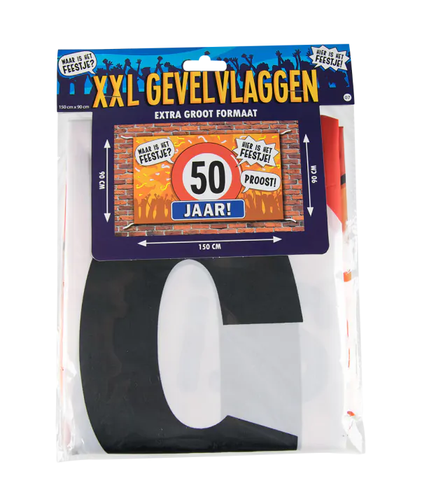 50 jaar Gevelvlag XXL - 90 x 150 cm