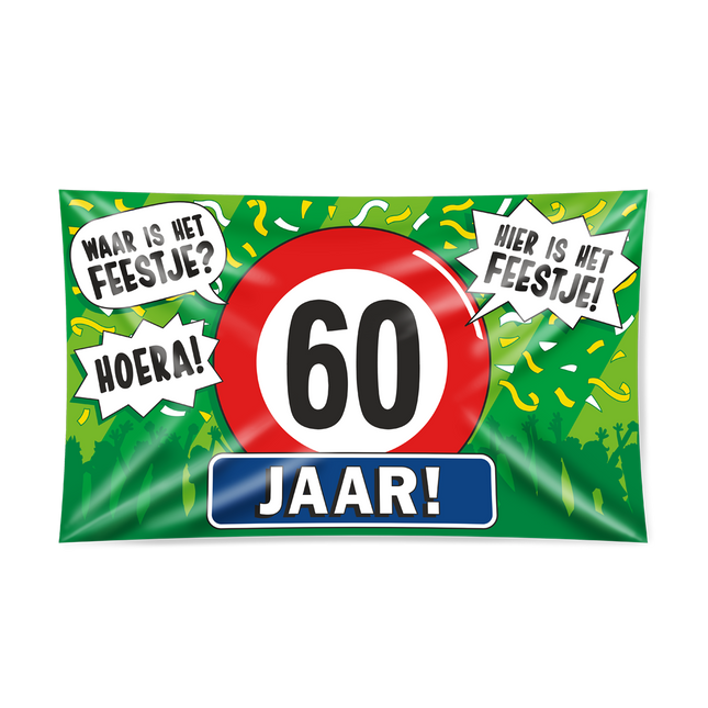 60 jaar Gevelvlag XXL - 90 x 150 cm