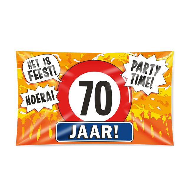70 jaar Gevelvlag XXL - 90 x 150 cm
