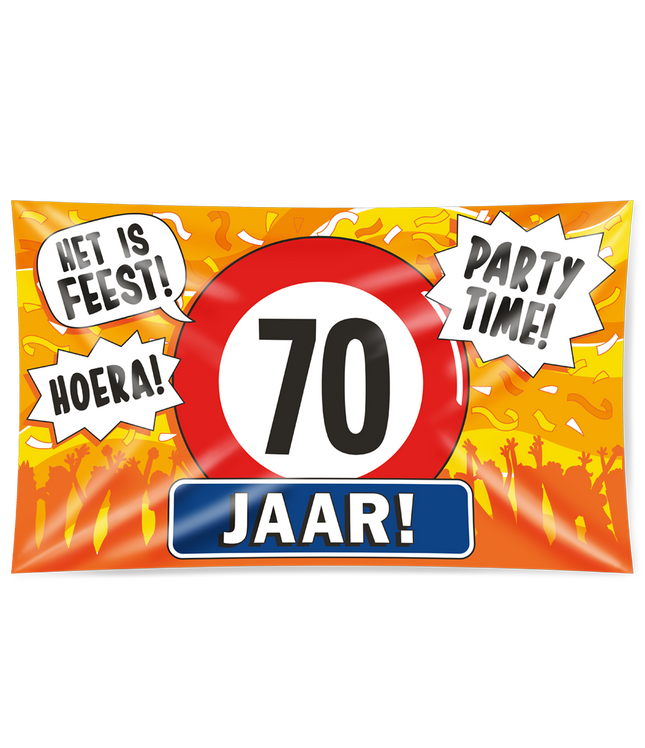 70 jaar Gevelvlag XXL - 90 x 150 cm